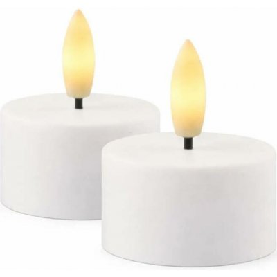 SIRIUS Sada LED čajové svíčky na baterie Sille Tealight, Ø 4,5 × 2,2 cm, bílé, z pravého vosku, balení 2 ks – Zbozi.Blesk.cz