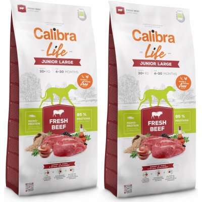 Calibra Dog Life Junior Large Fresh Beef 2 x 12 kg