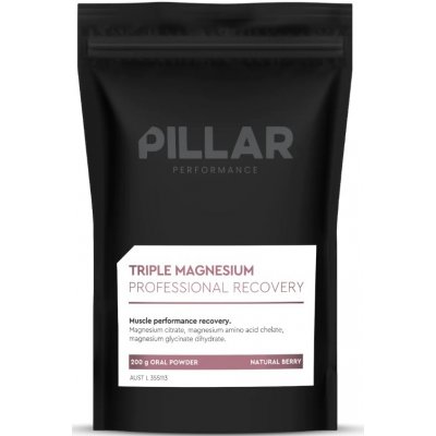 Vitamíny a minerály Pillar Performance Triple Magnesium Professional Recovery Powder Berry 200 g