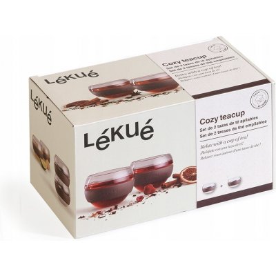 Teacup Lékué Skleněné šálky Cozy 2 x 250 ml – Sleviste.cz