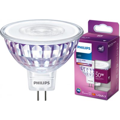 Philips Halogenová LED žárovka GU5.3 MR16 7W = 50W / lm 4000K denní bila – Zboží Živě
