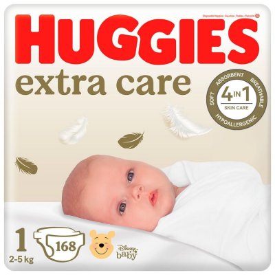 Huggies Extra Care Newborn 1 168 ks – Hledejceny.cz