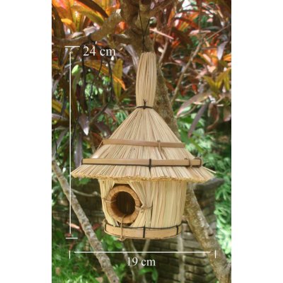 Mitra Bali Závěsná budka z Bali ze suché trávy, kulatá, 24 cm – Hledejceny.cz