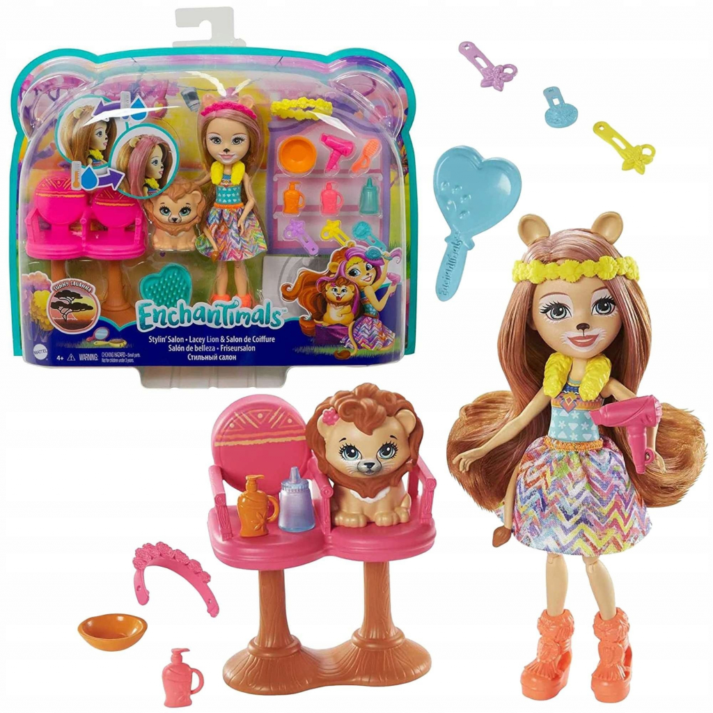 Mattel Enchantimals Kadeřnický salón Lacey Lion & Manesy