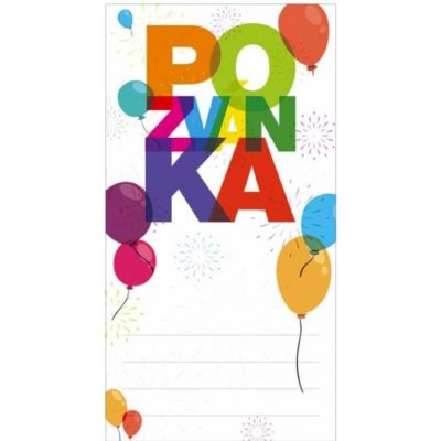Pozvánka 190x100mm Balónky – Zboží Dáma
