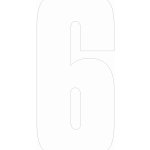 Samolepicí 6 bílá samolepící vinylová fólie arch 5 ks - čísla 75 mm – Zboží Mobilmania