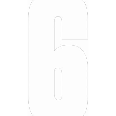 Samolepicí 6 bílá samolepící vinylová fólie arch 5 ks - čísla 75 mm – Zboží Mobilmania