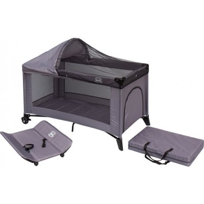 Scarlett Cestovní postýlka Piki s kompletní výbavou šedá – Hledejceny.cz