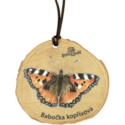 Lesní svět Dřevěná medaile letokruh babočka kopřivová – Zboží Dáma