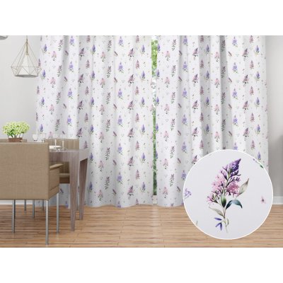 Biante Dekorační závěs TF-105 Šeříky na bílém 140x210 cm – Hledejceny.cz
