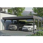 SKAN HOLZ Přístřešek na auto Grunewald dvojitý 622 x 554 cm břidlicově šedý – Sleviste.cz