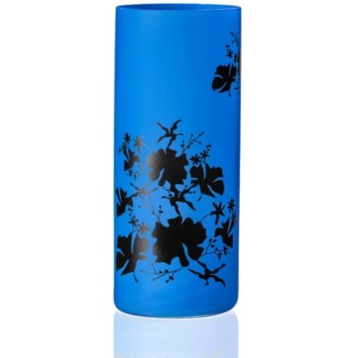 Crystalex Váza Blue & Black Flower 260 mm, 1 ks – Hledejceny.cz