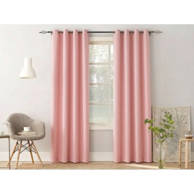 Růžový závěs OXFORD 140x250 cm Zavěšení: Kovové kroužky – Hledejceny.cz