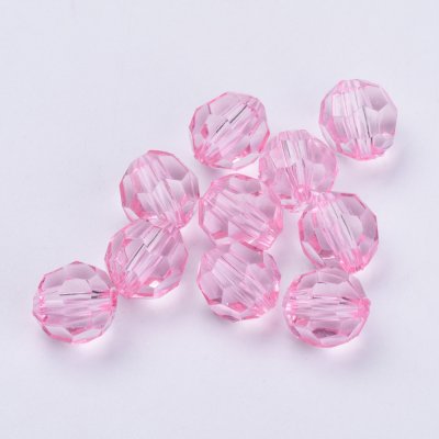 Akrylové korálky broušené - růžové - ∅ 6 mm - 10 ks – Zboží Mobilmania