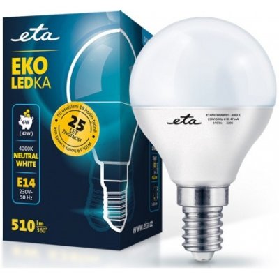 Eta EKO LEDka mini globe 6W, E14, neutrální bílá – Zbozi.Blesk.cz