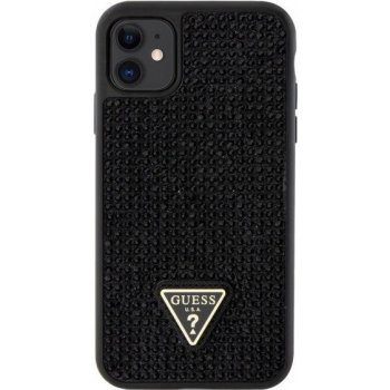Pouzdro Guess Rhinestones Triangle Metal Logo posázené kamínky iPhone 11 - černé