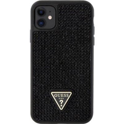 Pouzdro Guess Rhinestones Triangle Metal Logo posázené kamínky iPhone 11 - černé – Zboží Mobilmania