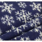 Zimní MERINO/fleece metráž - Vločky modré – Zboží Mobilmania