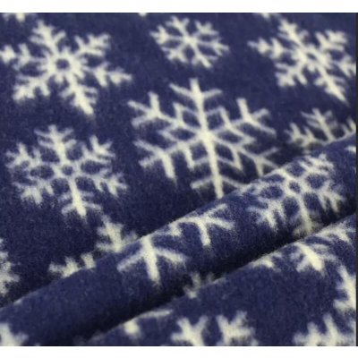 Zimní MERINO/fleece metráž - Vločky modré – Zboží Mobilmania