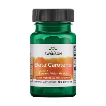 Swanson Beta Carotene Vitamin A 10000 IU 3000 mcg per RAE 100 gelové tablety
