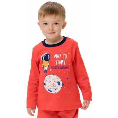 Winkiki kids Wear chlapecké tričko s dlouhým rukávem Space Bandits červená