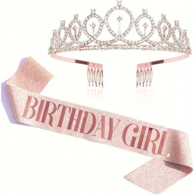 Sada Happy Girl - šerpa a korunka růžová (75) – Zboží Dáma