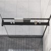 Koupelnový nábytek Nábytek XL Police na stěnu průchozí sprchy černá 80 cm hliník