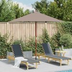 44536 vidaXL Zahradní slunečník s dřevěnou tyčí 150 x 200 cm barva taupe – Hledejceny.cz