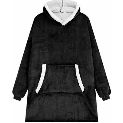 Verk 24558 Televizní mikina s kapucí oversize černá – Zbozi.Blesk.cz