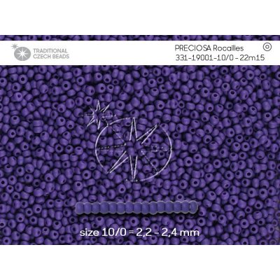 PRECIOSA rokajl - tmavě fialový matný (PermaLux), 10/0 cca 2,3 mm Barva: Preciosa rokajl, 10/0 - tm. fialový matný Permalux, 100 g – Sleviste.cz