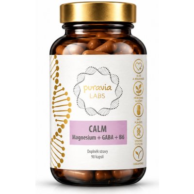 Puravia labs CALM Magnesium + GABA + B6 90 kapslí – Hledejceny.cz