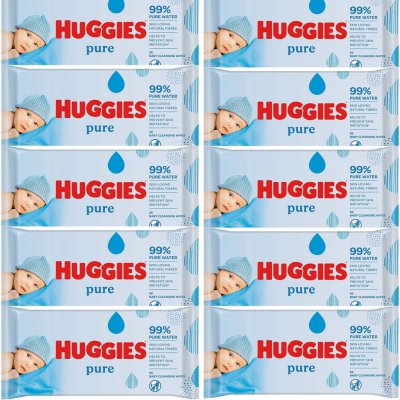 Huggies Pure vlhčené ubrousky 10 x 56 ks – Sleviste.cz