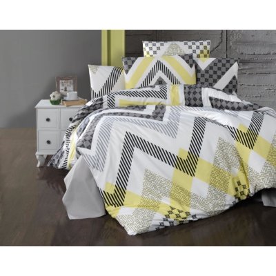 Brotex povlečení krep Zigzag grey hotelový uzávěr 140x200 70x90 – Hledejceny.cz