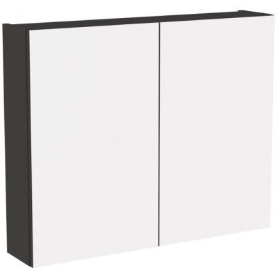 COMAD Závěsná skříňka se zrcadlem - SANTA FE 84-80 black, šířka 80 cm, matná černá