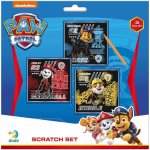 Škrabací obrázek 3ks barevný Tlapková patrola Paw Patrol 20x20cm – Zboží Dáma