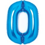 Amscan Balónek fóliový narozeniny číslo 0 modrý 66 cm