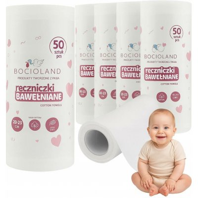 BOCIOLAND Bavlněné ručníčky na jedno použití pro miminka 20x23 cm, 50 ks – Hledejceny.cz