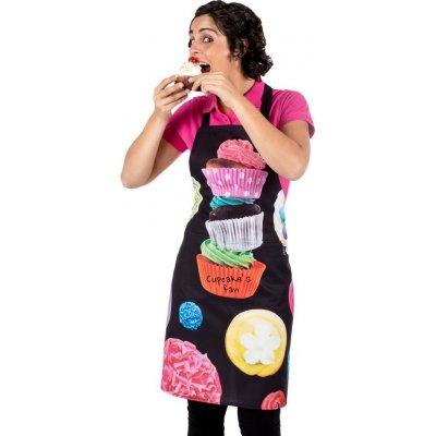 2P Servis Zástěra Cupcake´s 100% pes 80x69cm černá potisk 100% PES cupcake – Hledejceny.cz