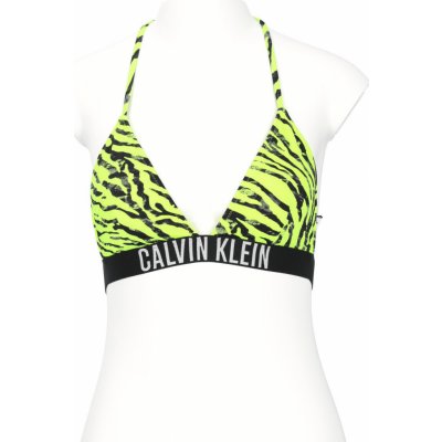 Calvin Klein dámská plavková podprsenka KW0KW02331 OIC neonově žlutá s potiskem – Zboží Mobilmania