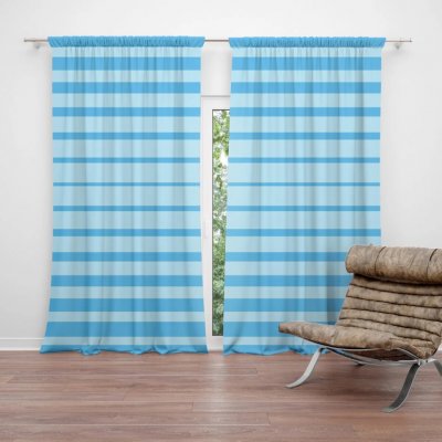 Sablio Závěs Světle modré pruhy: 2ks 140x250cm – Hledejceny.cz