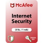 McAfee Internet Security 3 lic. 1 rok (MCAISS003U1N) – Hledejceny.cz