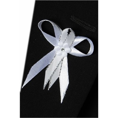 Svatební mašlička malá, laděná do bílo stříbrné barvy – Sleviste.cz