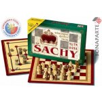 Bonaparte Šachy, dáma, mlýn dřevěné figurky a kameny společenská hra – Zboží Živě