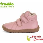 Froddo dívčí barefoot zimní kožené boty Winter Furry Pink – Zboží Mobilmania