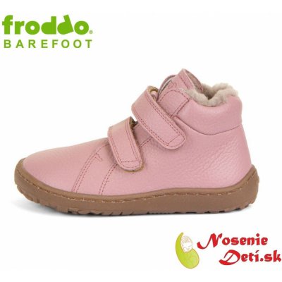 Froddo dívčí barefoot zimní kožené boty Winter Furry Pink