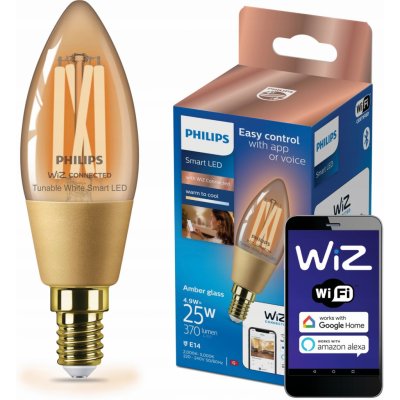 Philips Smart LED 4,9W, E14, jantarové sklo, Tunable White – Zbozi.Blesk.cz