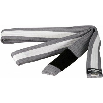 Dětský pásek na BJJ Ju Sport - šedý s bílým pruhem – Hledejceny.cz