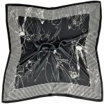 malý letuškový hedvábný šátek černý s bílými siluetami postav – Zbozi.Blesk.cz