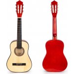 EcoToys dřevěná kytara 6 strun přírodní červená 86 cm – Zboží Mobilmania