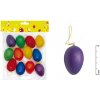 Velikonoční dekorace Vajíčka plast jednobarevná 6cm 12ks mix